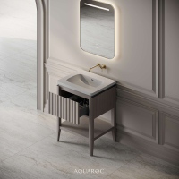 Kensington Vanity Unit & Stone Basin 600mm Sabbia Grigio Oak